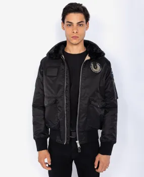 Blouson bomber badgé en nylon recyclé