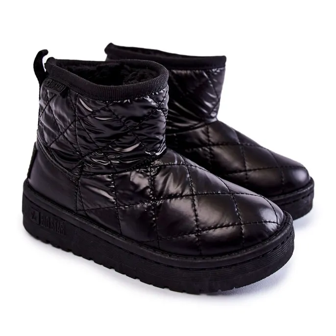 Bottes de neige chaudes noires pour enfants Big Star KK374242 le noir