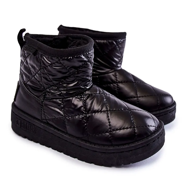 Bottes de neige chaudes noires pour enfants Big Star KK374242 le noir