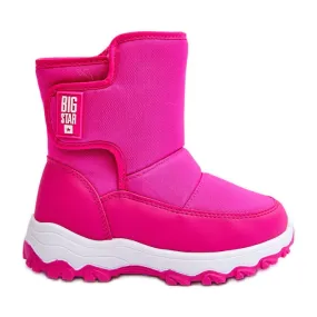 Bottes de neige isolées pour enfants avec velcro rose Big Star MM374121