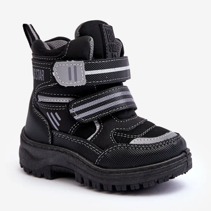 Bottes de neige isolées à velcro pour enfants noir Big Star MM374129 le noir