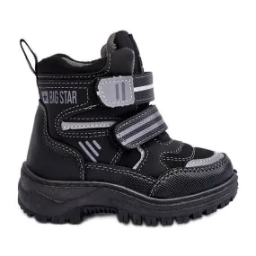 Bottes de neige isolées à velcro pour enfants noir Big Star MM374129 le noir