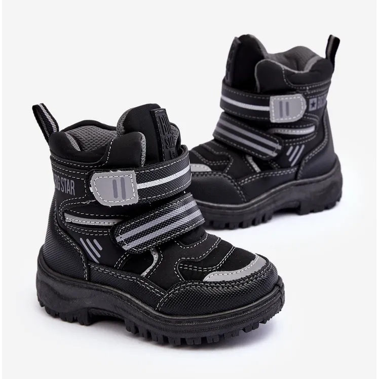 Bottes de neige isolées à velcro pour enfants noir Big Star MM374129 le noir