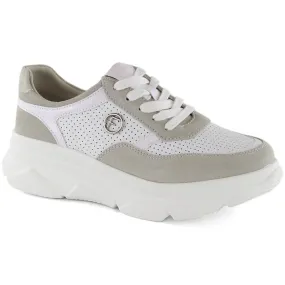 Chaussures de sport en cuir beiges pour femme Filippo DP6108 blanche