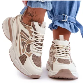 FG2 Chaussures de Sport à Lacets pour Femme Beige Emare