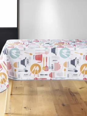 Nappe rectangulaire 150x240 cm Kitchen multicolore - Rose