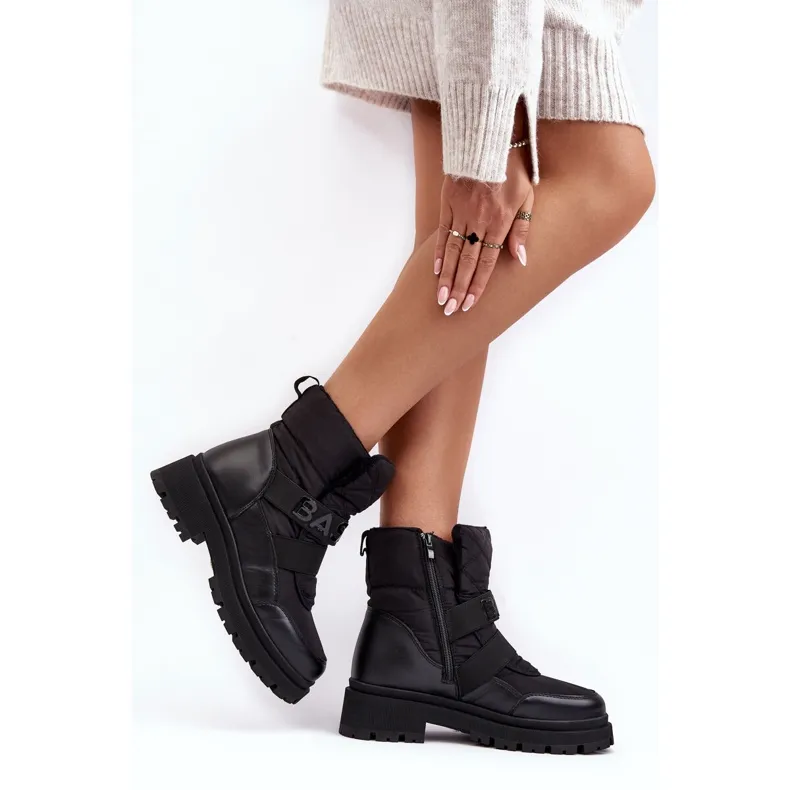 PS1 Bottes de neige isolées à fermeture éclair pour femmes noires Zeva le noir