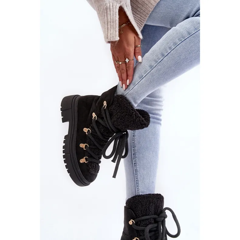 PS1 Bottes De Neige Pour Femmes Avec Fixation Noir Shala le noir