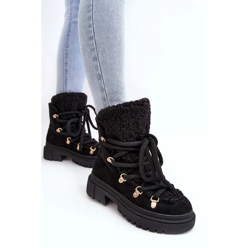 PS1 Bottes De Neige Pour Femmes Avec Fixation Noir Shala le noir