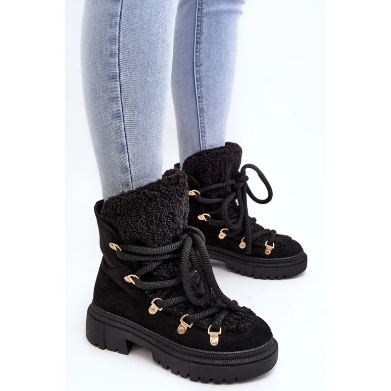 PS1 Bottes De Neige Pour Femmes Avec Fixation Noir Shala le noir