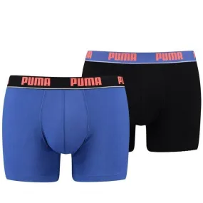 PUMA Lot de 2 Boxers Homme Coton BASIC1 Noir Bleu