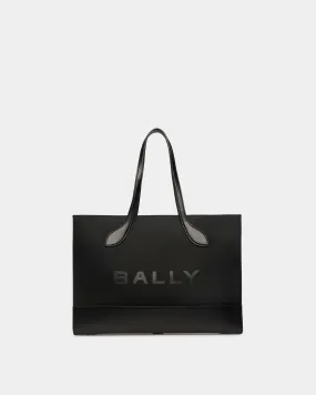 Sac Cabas Bar En Nylon Et Cuir Noirs