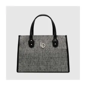 Sac shopper grand modèle en tweed combiné noir. I LODI Sacs pour femme online.